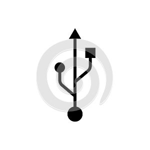 Usb vector icon isolated on white background.