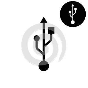 Usb - white vector icon