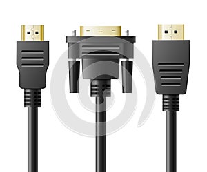 USB wire cable, phone chargers. Electric device of charging technology set of computer connector