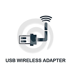 Usb Wireless Adapter icon. Simple illustration from wireless devices collection. Creative Usb Wireless Adapter icon for web design