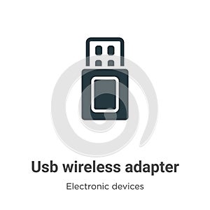 Usb wireless adapter vector icon on white background. Flat vector usb wireless adapter icon symbol sign from modern electronic