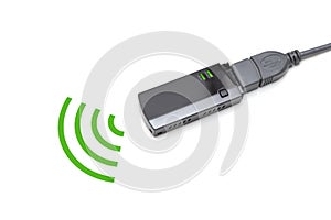 Usb wireless adapter on white background