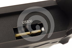 USB X1 input connector of digital signal oscilloscope