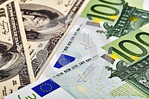USD EUR banknotes