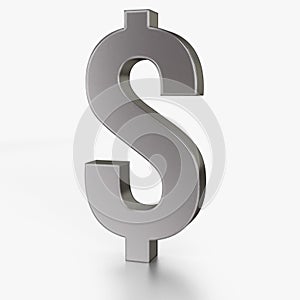 USD icon silver color 3D currency symbols