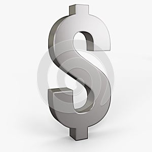 USD icon silver color 3D currency symbols