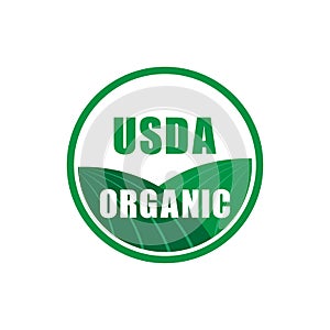 Usda organic certified stamp symbol no gmo vector icon