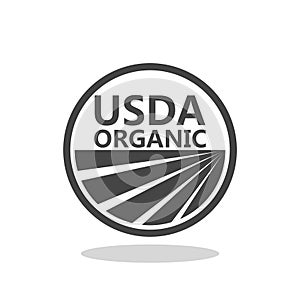 USDA organic emblem icon with shadow