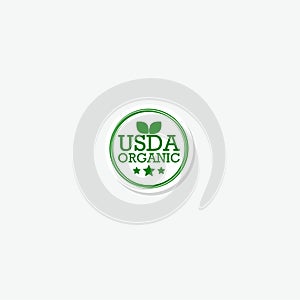 USDA organic emblems, badge icon sticker isolated on gray background photo