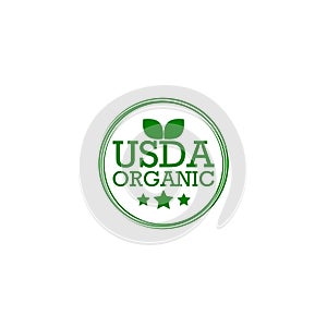 USDA organic icon isolated on white background photo