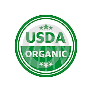 USDA organic shield sign, symbol no gmo vector icon