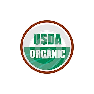 USDA organic shield sign on white background