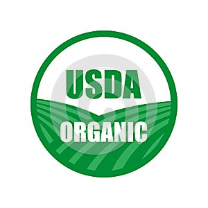 Usda organic stamp icon photo