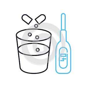 use antipyretic line icon, outline symbol, vector illustration, concept sign photo