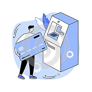 Use ATM isolated cartoon vector illustrations.