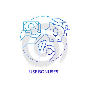 Use bonuses blue gradient concept icon