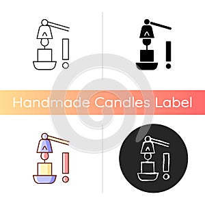 Use candle snuffer manual label icon