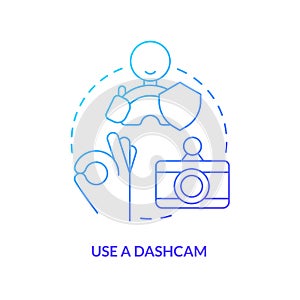 Use dashcam blue gradient concept icon