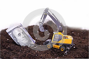 use of an excavator in construction