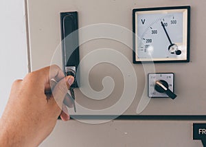 Use hand is adjust switch on Electrical control cabinet