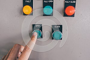 Use hand is adjust switch on Electrical control cabinet