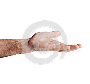 Use a hand gesture as a symbol of taking something by handled with quietly