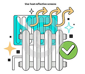 Use heat reflective screens for energy efficiency at home. Electricity
