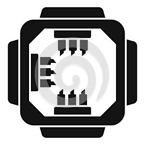 Use knife on junction box icon simple vector. Electric power