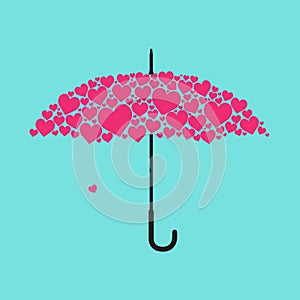 Use love shape to form an umbrella