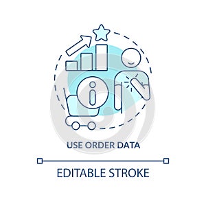 Use order data turquoise concept icon