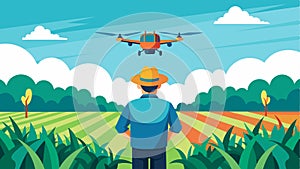 The use of precision drone spraying reduces labor costs as the drone can quickly and effectively cover large areas photo