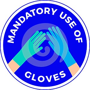 Use of protective gloves sign