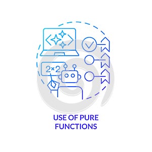 Use of pure functions blue gradient concept icon