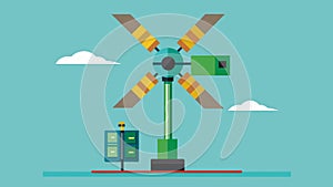 Use recycled materials and a microcontroller to create a mini wind turbine.. Vector illustration.