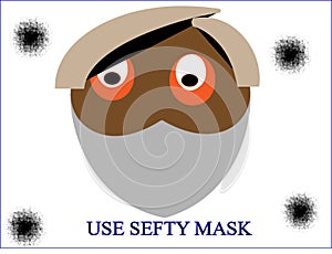 use safety mask cartoon advisement logo