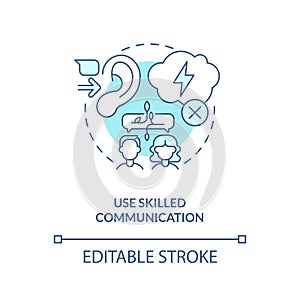 Use skilled communication turquoise concept icon