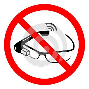Use of Smart Glasses Prohibited Symbol Sign ,Vector Illustration, Isolate On White Background Label. EPS10