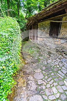 Use of stone in Balkan buildings in the ethnographic complex `Etera` in Bulgaria