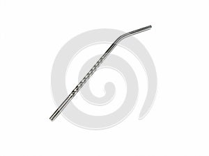 Stainless straw isolated on white background