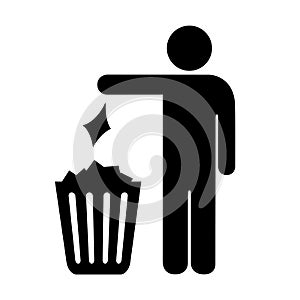 Use trash can vector sign