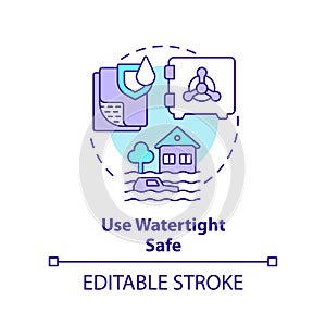 Use watertight safe concept icon