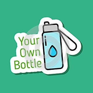 use your own bottle color vector eco sticker