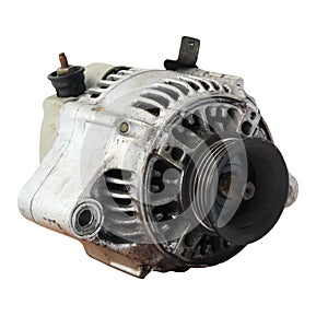 Used automobile generator or Dynamo isolated photo