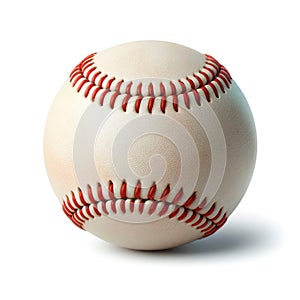 Used Baseball ball isolated on white background