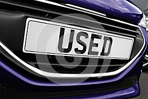 Used car Number plate
