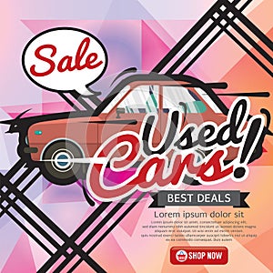 Used Cars Sale 6250x2500 pixel Banner.