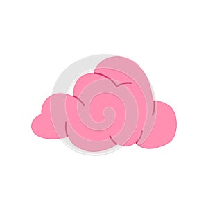 Used chewing gum. Piece of chewed pink bubble gum. Used product, trash. Vector illustration in cartoon style