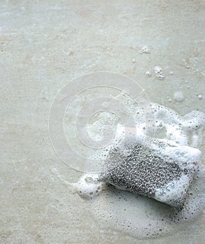 Used cleaning sponge cleaning concept