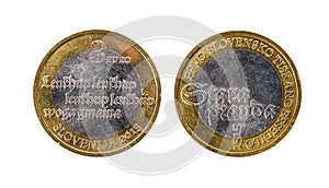 Used commemorative anniversary bimetal 3 euro â‚¬ Slovenia coin