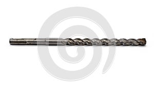 Used concrete hammer drill bit isolated on white